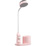 Lampe de Bureau, Lampe de Table D'étude avec Porte-Stylo de Chevet à Changement de Couleur Automatique, Lampe de Lecture led Rechargeable Dimmable