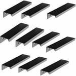 Pack de 10 Poignées Noires Poignées de Meubles Noires - Poignées Invisibles Cuisine Noire Noir Mat Aluminium Pas 96mm