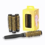 Olivia Garden Multibrush Curlers Kit - 4 Barillets & 1 Manche Détachable - Taille 25 - Parfait pour boucles et volume