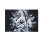 QWSDE Tennis Player Roger Federer Sports Poster Canvas Art Poster and Wall Art Picture Print Modern Family bedroom Decor Posters 20x30inch(50x75cm)