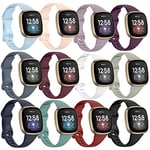 Miimall Bracelet en Silicone pour Fitbit Versa 4/ Fitbit Versa 3/ Fitbit Sense Bracelet de Rechange Ajustement Respirant pour Bracelet Fitbit Sense/Versa 3/ Versa 4 (12 Pack)