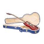 Crossrock Designer Series- Wooden Case for Gibson SG Electric Guitars- Security Lock, Metal Feet, Storage Space- Vibrant Blue(CRW520SGVB)