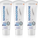 Sensodyne Repair & Protect Whitening valkaiseva hammastahna herkille hampaille 3x75 ml