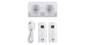 2 port + 2 batterie 2800mah station chargeur pour nintendo wii wiimote manette