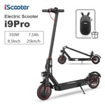 iScooter - iScooter i9 Pro hopfällbar elektrisk skoter, 8,5 tums bikaksdäck, 350W motor, 7,5Ah batteri, 30 km/h Max hastighet