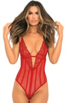 Down To Flaunt Bodysuit Red S/M