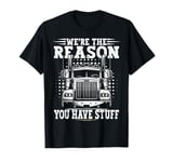 Semi Truck Driver Funny Trucker Dad Men American Humor Truck T-Shirt