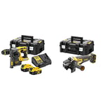 DEWALT - Perforateur SDS-PLUS XR 18V 5 Ah - DCH273P2T-QW - Perforateur sans Fil avec Coffret TSTAK & Meuleuse Brushless XR 18V 5Ah Li-Ion - DCG406NT-XJ - Lame Ø125mm - Vitesse à Vide 9000tr/min -1000W