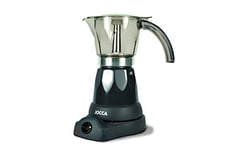 Jocca Italian Espresso Coffee Maker with UK Plug, Aluminium/Crystal/Plastic, Black, 13.6 x 20.5 x 24.4 cm