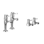 Bristan VAL2 HNK C CD Value High Neck Taps, Chrome & VAL2 1/2 C CD Value Basin Taps, Chrome