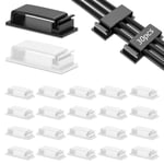 Mini Clips De Câble Auto-Adhésifs 50Pcs Clips Management Fils Electriques Support Organisateurs De Câble Clips De Câble Extérieur Clips Câble Adhésif Réglable Clips Pour Tv,Pc,Bureau,Maison