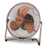 Schallen Copper Metal High Velocity Cold Air Circulator Adjustable Floor Fan with 3 Speed Settings (9")