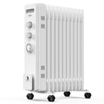 VonHaus Oil Filled Radiator 11 Fin, Oil Heater Portable Electric Free Standing