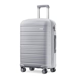 Kono 28 Inch Lightweight Large Size Hard Shell Suitcase 100L Travel Carry On Luggage with TSA Locks and 4 Spinner Wheels(Grey,76x49x30cm)