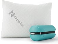 Nappler Petit Oreiller en Mousse à mémoire de Forme déchiquetée pour Voyage et Camping – Oreiller de lit Compressible à fermeté Moyenne, Soutien profilé, Housse Respirante, Lavable en Machine, idéal