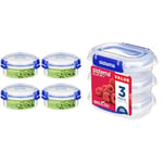 Sistema KLIP IT PLUS Round Food Storage Containers | 300 ml Leak-Proof, Stackable & KLIP IT PLUS Food Storage Containers | 180ml Rectangle | Leak-Proof, Stackable & Airtight Fridge/Freezer Food