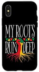 Coque pour iPhone X/XS African Pride My Roots Run Deep Black History Hommes Femmes Enfants