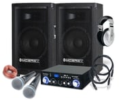 Set DJ Karaoke Chant Ensemble Enceintes Amplificateur Bluetooh Microphones 600W