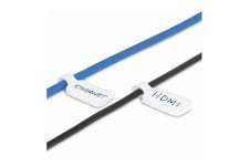 StarTech.com 3.5in (9cm) Cable Labels, 100 Pack White, Cable/Cord Tags (CABLE-TAG-HLWH) - kabelmärkningsetiketter - krok-till-krok-fästanordning, skrivbar