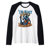 The Goat Whisperer Western Retro Cowboy Humor Funny Goat Man Raglan Baseball Tee