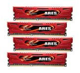 32GBG.Skill DDR3 PC3-17000 2133MHz Série Ares Bas Profil (11-13-13-31) Kit Red Quad Channel 4x8GB