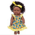 bébé Noir Africain Noir Mignon bouclé Noir 8 Pouces Vinyle bébé Jouet Noir poupées Mode Fille Africaine poupées réaliste bébé Jouer poupée pour Enfants Parfait pour Cadeau d'anniversaire