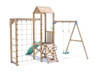 Climbing Frame with One Swing, Low Platform, Monkey Bars and Net SquirrelFort