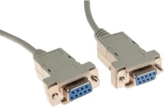 EXC DB9 female/ female null modem cord | Extension cable | 10m | Grey