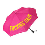 Fisura - Parapluie pliant original “f*cking rain”. Mini parapluie rose et jaune. Parapluie femme compact. Parapluie pliant automatique. Parapluie de voyage.