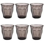 Duralex Picardie Glasses Set Glass Drinking Tumblers Water Juice 250ml Grey x6