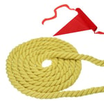 PATIKIL 25 Feet Tug of War Rope for Adults Teen, 3-Strand Natural Twisted Cotton Rope with Flag for Yard Game Team Building Activities, Yellow