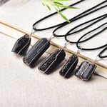 Rough Natural Black Tourmaline Raw Stone Necklace Pendant  Ore Specimen