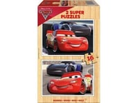 Puzzle Bois Enfant Cars 3 Voiture Flash McQueen Et Jackson Storm 2 x 16 Pieces