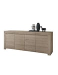 Buffet 4 portes en bois, collection ZEFIR, coloris chêne clair, parfait pour votre salon