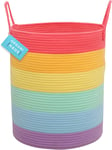 OrganiHaus Rainbow Basket - Extra Large Cotton Rope Storage Basket w/Handles Toy