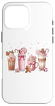 iPhone 16 Pro Max Ginger Man Cookies Christmas Coffee Latte Pink Xmas Season Case