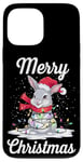 Coque pour iPhone 13 Pro Max Merry Christmas Bunny Santa Christmas Eve Party Christmas Lights