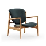 House of Finn Juhl - France Chair, Dark oiled oak, Cat. 4 Vidar 182 - Fåtöljer - Finn Juhl - Grön,Träfärgad,Grå - Trä/Textilmaterial