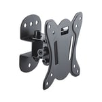 PureMounts TV Bracket Swivel Vesa 100 Wall Distance 75 mm Maximum Load 25.0 kg Tilts 3°/-12° Swivel 25°/-25° Black