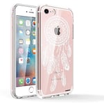 Evetane - Coque Silicone Compatible iPhone 7/8/ iPhone SE 2020/2022 - Protection Intégrale 360, Fine et Transparente - Coque Avant & Arrière - Haute Résistance - Attrape Reve Blanc