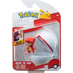 Magby and Premier Ball Pokemon Clip n Go Poke Ball Set - Battle Figure Toy - New