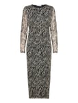 Mango Animal-Print Midi-Dress Svart