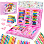 Cadeau Fille 4-12 ans, Crayons de Couleur Enfant Licorne Jouet Fille 3-12 Ans Idée Cadeau Fille 4-12 Ans Activites Manuelles pour Enfants Malette Dessin Enfant 3-10 Ans