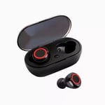 Y50 TWS Fone ¿couteurs Bluetooth 5.2 Oreillette Bluetooth sans fil Touch Control Oreillette Bluetooth sans fil avec micro Air pour t¿l¿phones-Noir-Rouge_XINENGJI