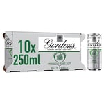 Gordon's London Dry Gin & Diet Tonic | 5% vol | 10 x 250ml Can | Ready to Drink Gin & Tonic Cans | Juniper & Gin Botanicals | Best Served Chilled from the Can or in a Gin Glass