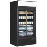 NEW TEFCOLD FSC1000S BLACK SLIDING GLASS DOOR DISPLAY DRINKS & SANDWICH FRIDGE