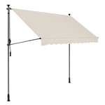 SONGMICS Store Banne Manuel, Store Extérieur Terrasse, Réglable en Hauteur, avec Manivelle, Protection Solaire, pour Balcon, Terrasse, Jardin, 300 x 130 cm, Beige GSA313M02