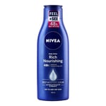 NIVEA Rich Nourishing Body Lotion for VERY DRY Skin 250ml, 48h Deep Moisture