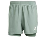 adidas Homme Own The Run Climacool 2in1 Short, Silver Green, XS