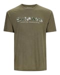 Simms Logo T-Shirt RC Dark Clover XXL Behagelig bestselger logo T-skjorte